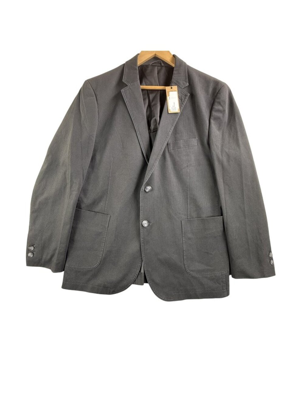Johnston & Murphy Blazer Mens Large Charcoal Washed Cotton Stretch Sport Coat